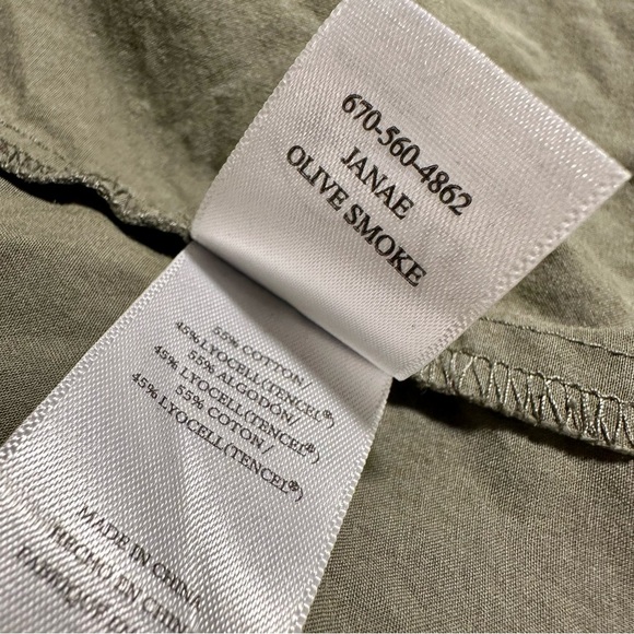 Rails ‘Janae’ High Low Button-Down Shirt in Green “Olive Smoke” Size Medium - Picture 10 of 15